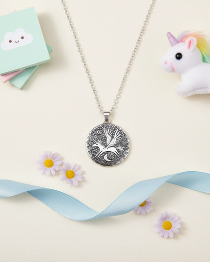 alicorn necklace - flat-lay