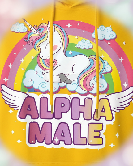 alpha male sleeping unicorn hoodie - detail