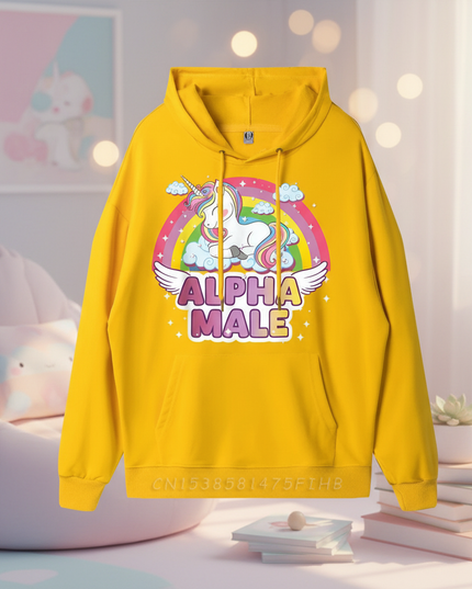 alpha male sleeping unicorn hoodie - lifestyle