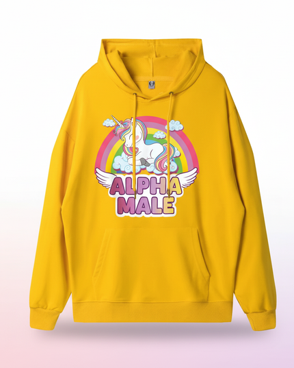 alpha male sleeping unicorn hoodie - white-bg