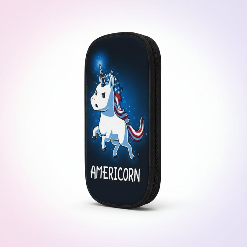americorn pencil case - white-bg