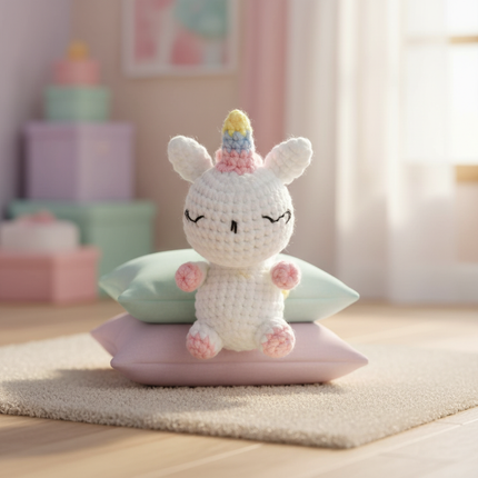amigurumi unicorn plush - lifestyle