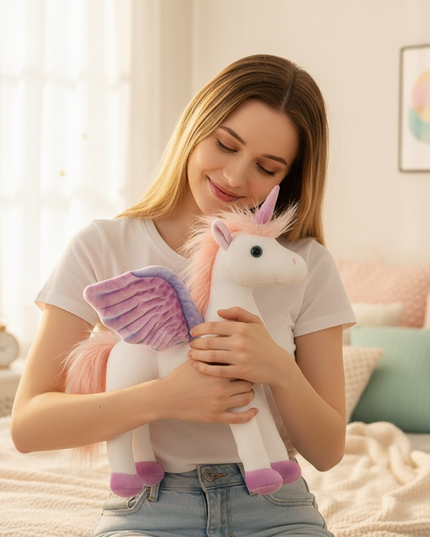 angel unicorn plush - in-use