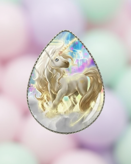 angelic unicorn earrings - detail