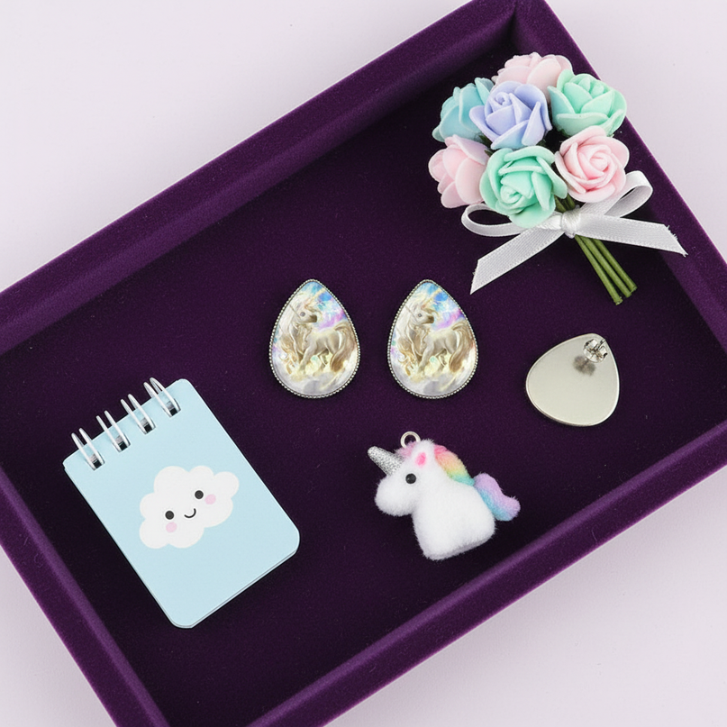angelic unicorn earrings - flat-lay