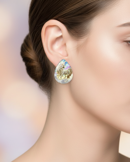 angelic unicorn earrings - in-use