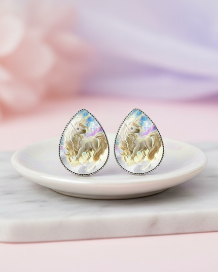 angelic unicorn earrings - lifestyle