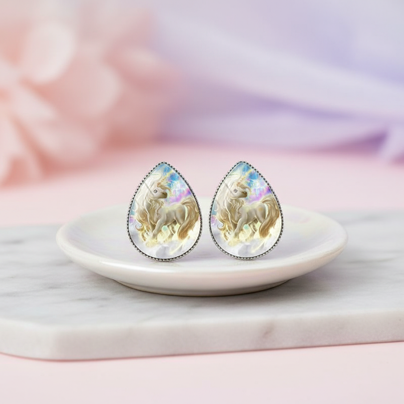 angelic unicorn earrings - lifestyle