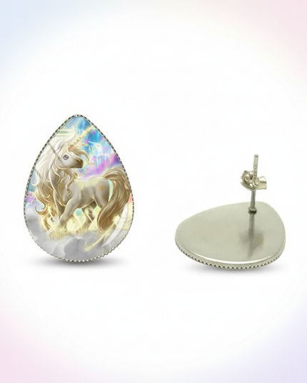 angelic unicorn earrings - white-bg