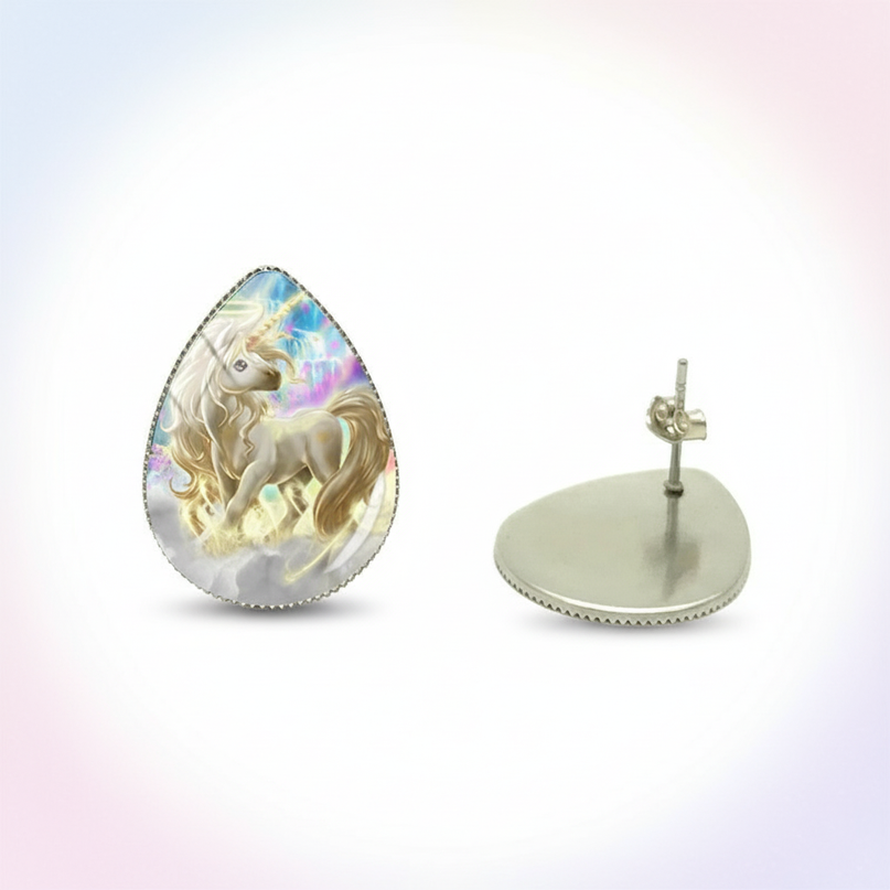 angelic unicorn earrings - white-bg