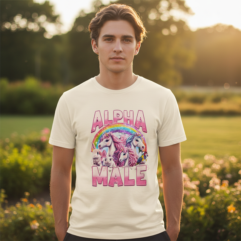angry unicorn shirt - in-use