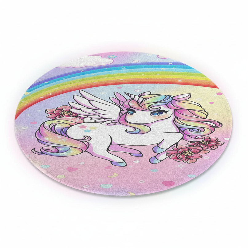 anime unicorn rug - white-bg