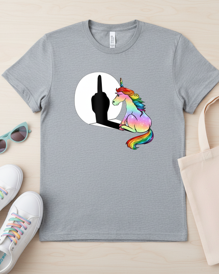 aqua unicorn shirt - flat-lay
