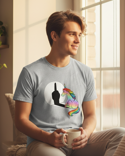 aqua unicorn shirt - in-use