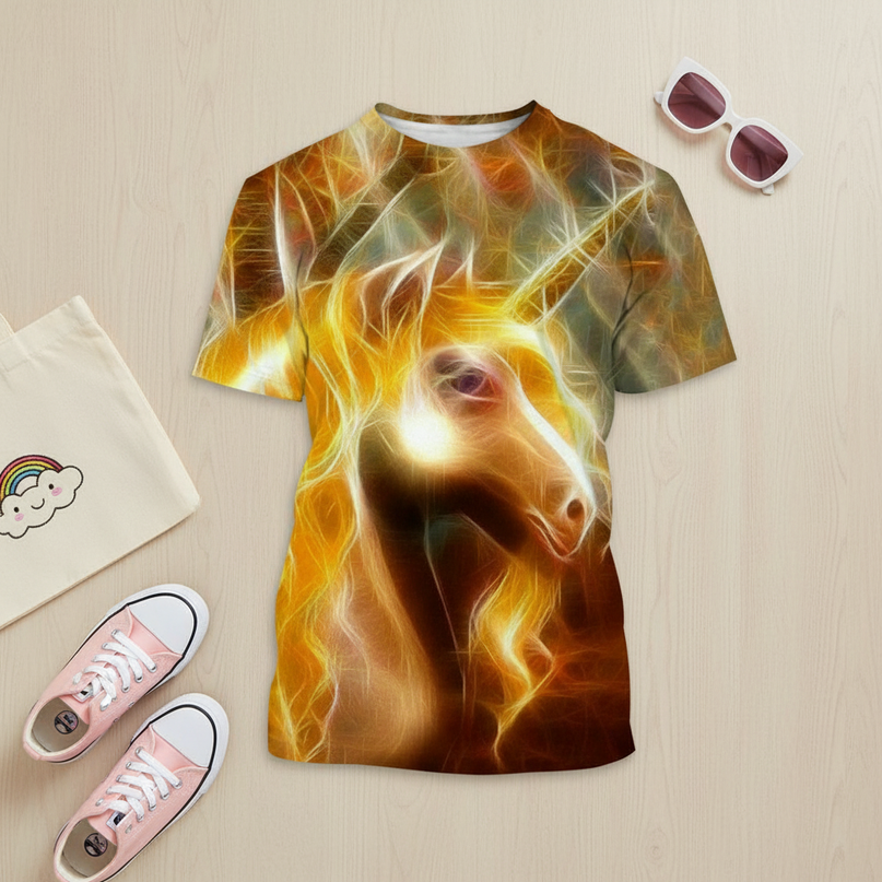 artistic unicorn shirt - flat-lay