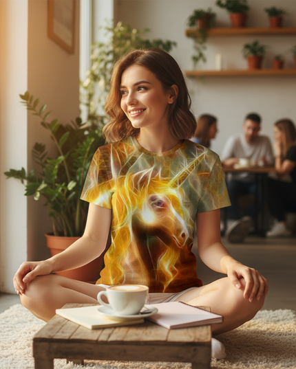 artistic unicorn shirt - in-use
