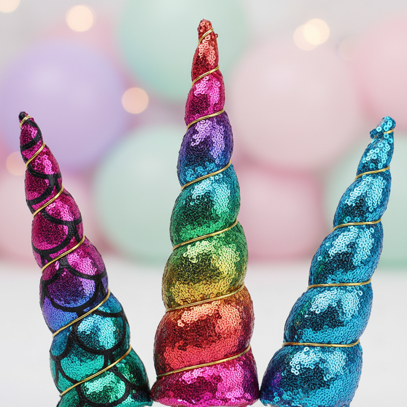 assorted unicorn horn pack - detail
