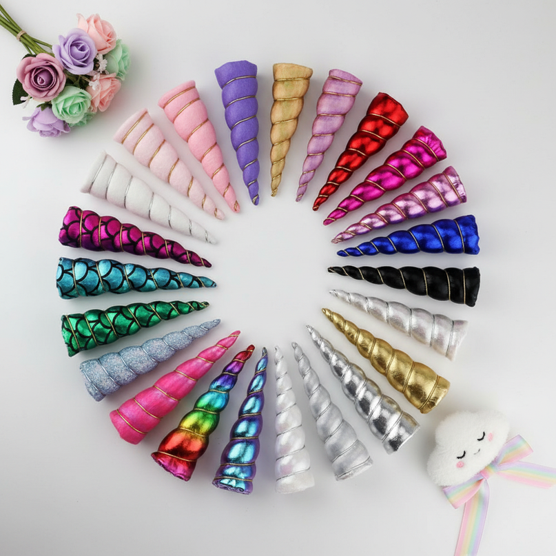 assorted unicorn horn pack - flat-lay