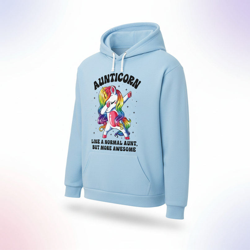 aunt unicorn dabbing hoodie - white-bg
