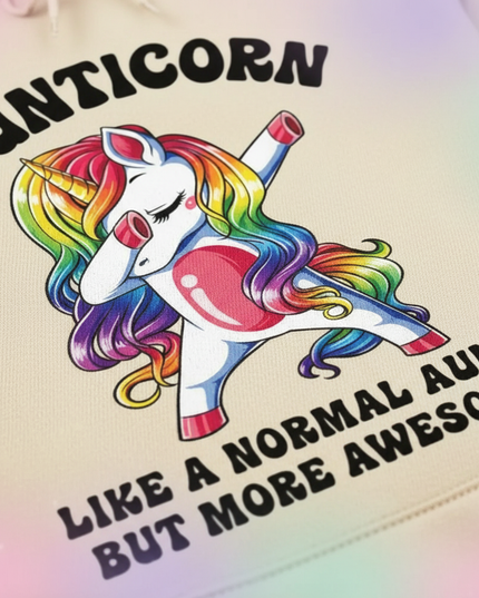 aunticorn hoodie for women - detail