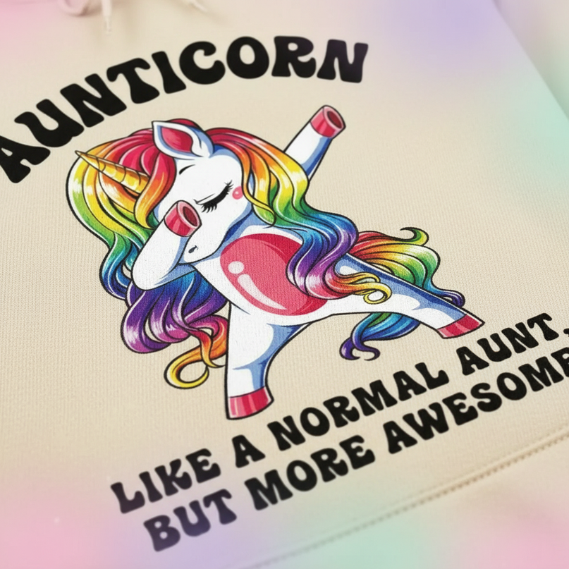 aunticorn hoodie for women - detail