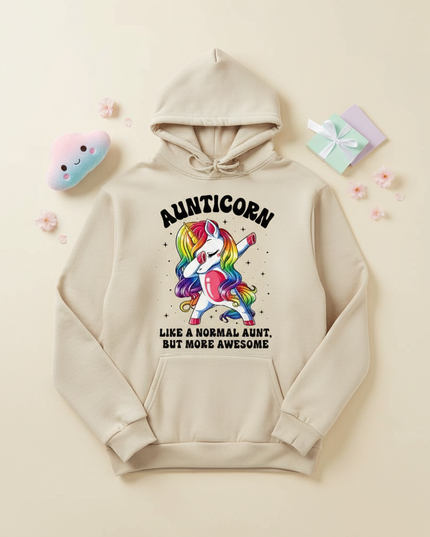 aunticorn hoodie for women - flat-lay