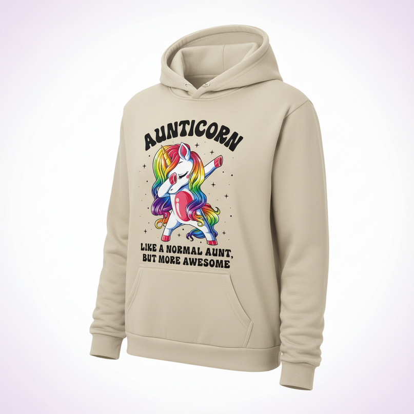 aunticorn hoodie for women - white-bg