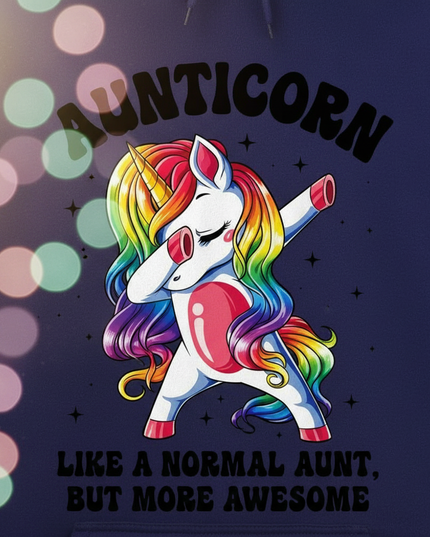 aunticorn pullover hoodie - detail