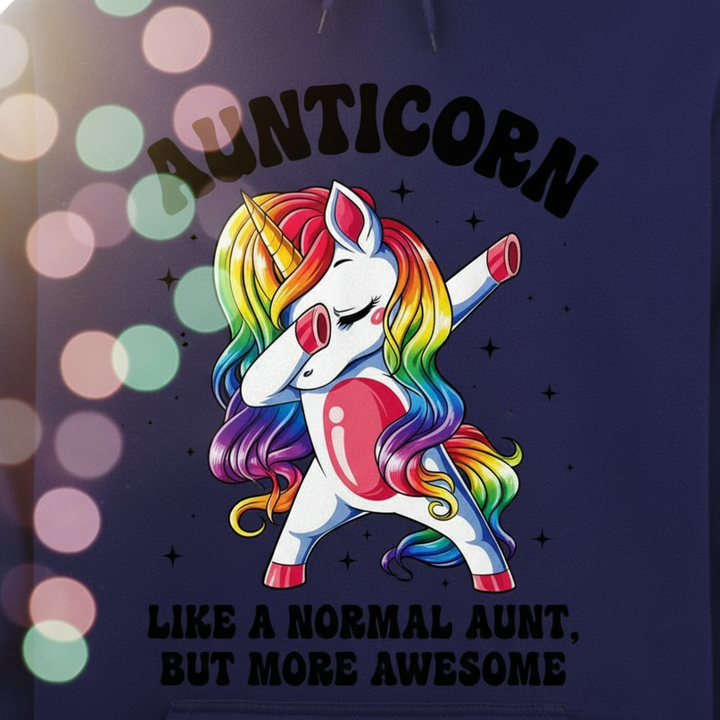 aunticorn pullover hoodie - detail