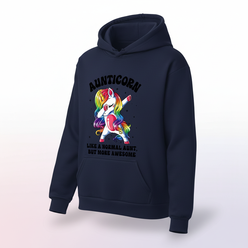 aunticorn pullover hoodie - white-bg