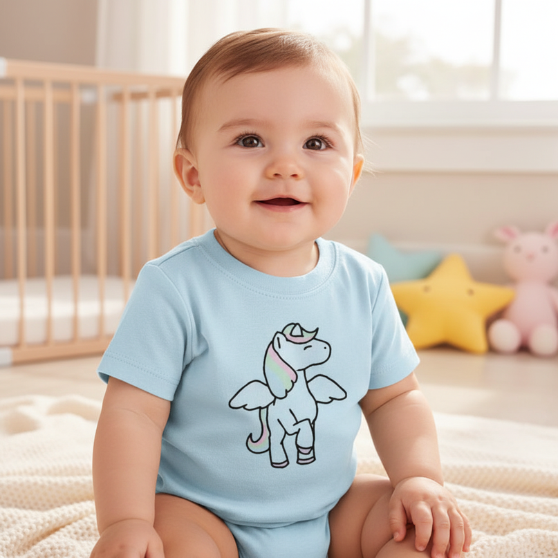 baby blue unicorn shirt - lifestyle