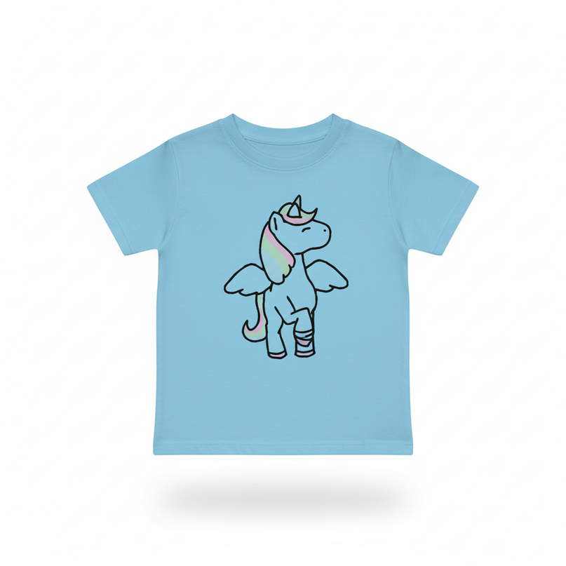 baby blue unicorn shirt - white-bg