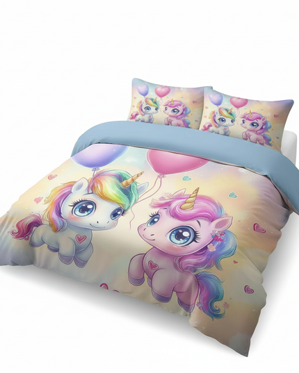 baby twin unicorn bedding - white-bg