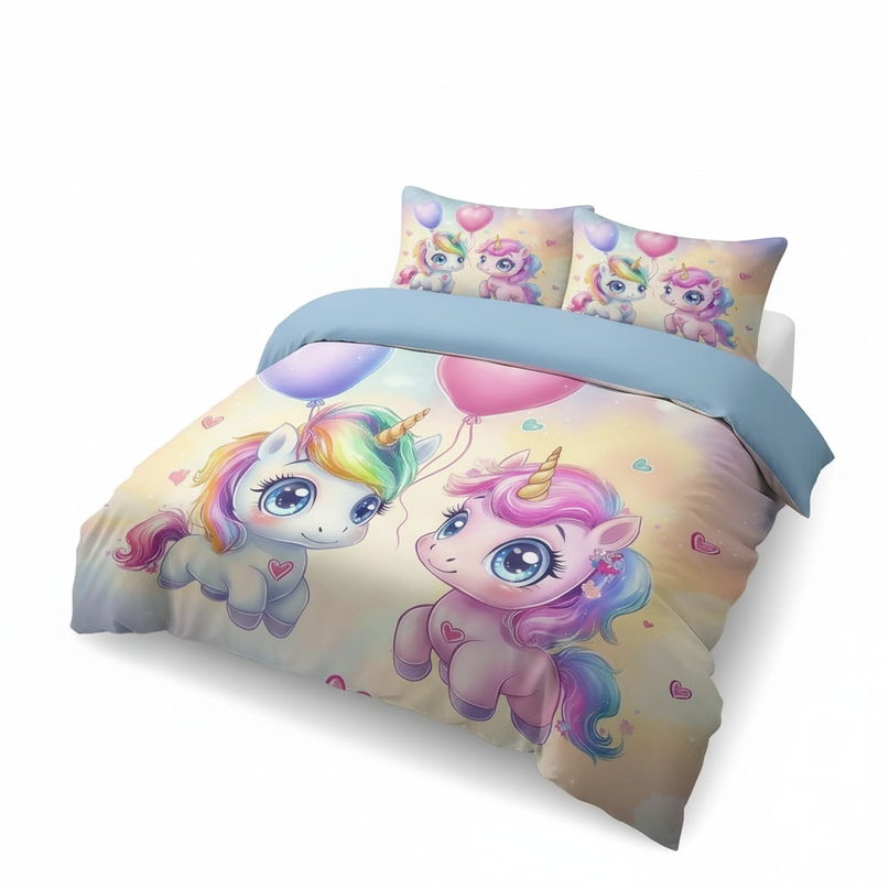 baby twin unicorn bedding - white-bg