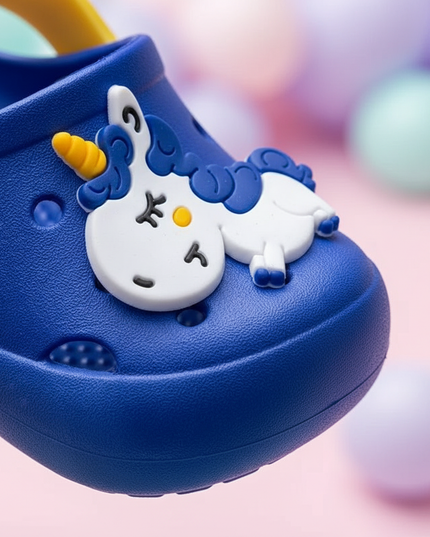 baby unicorn clogs - detail