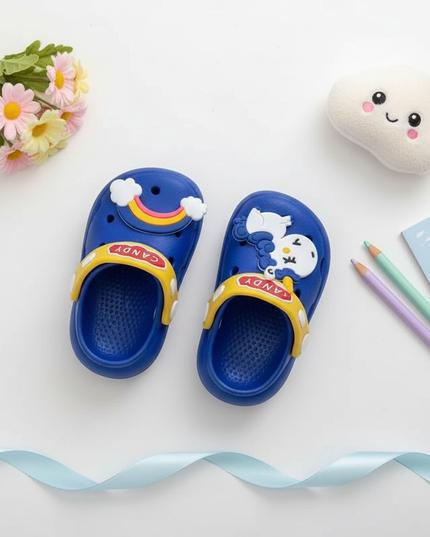 baby unicorn clogs - flat-lay