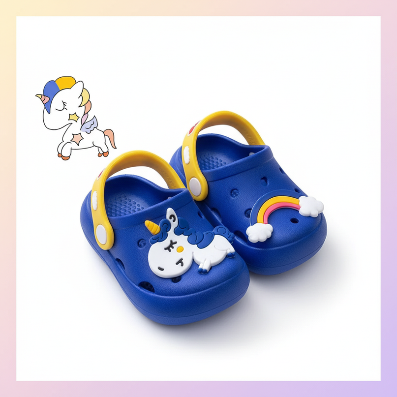 baby unicorn clogs - white-bg