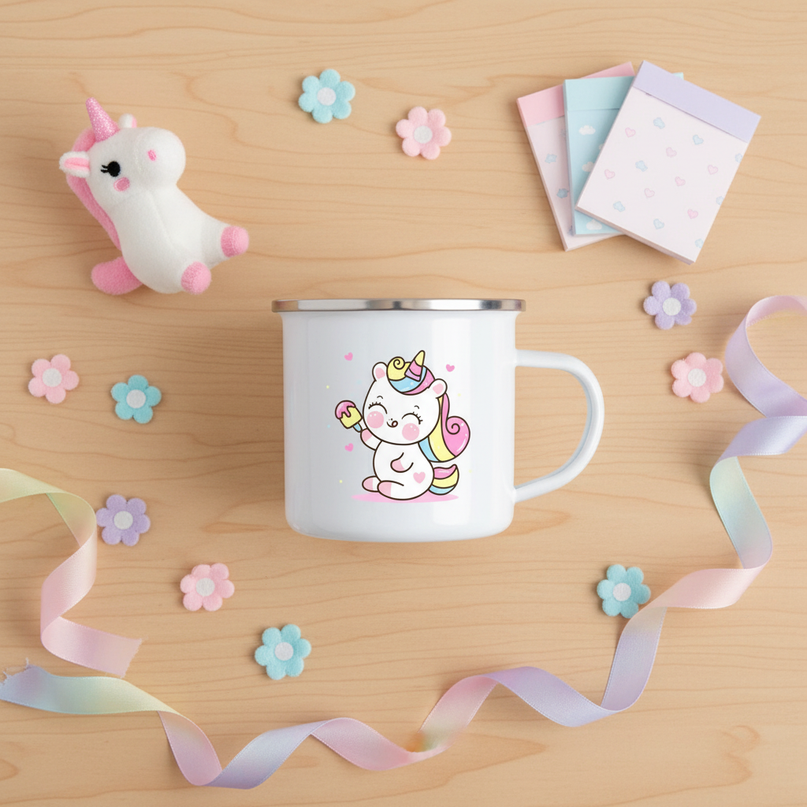 baby unicorn mug - flat-lay