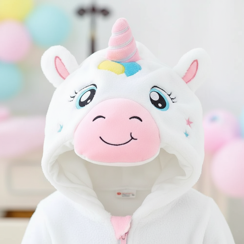 baby unicorn onesie - detail
