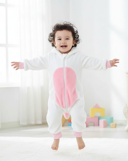 baby unicorn onesie - in-use