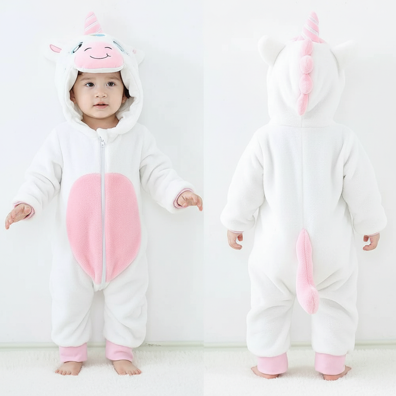 baby unicorn onesie - white-bg