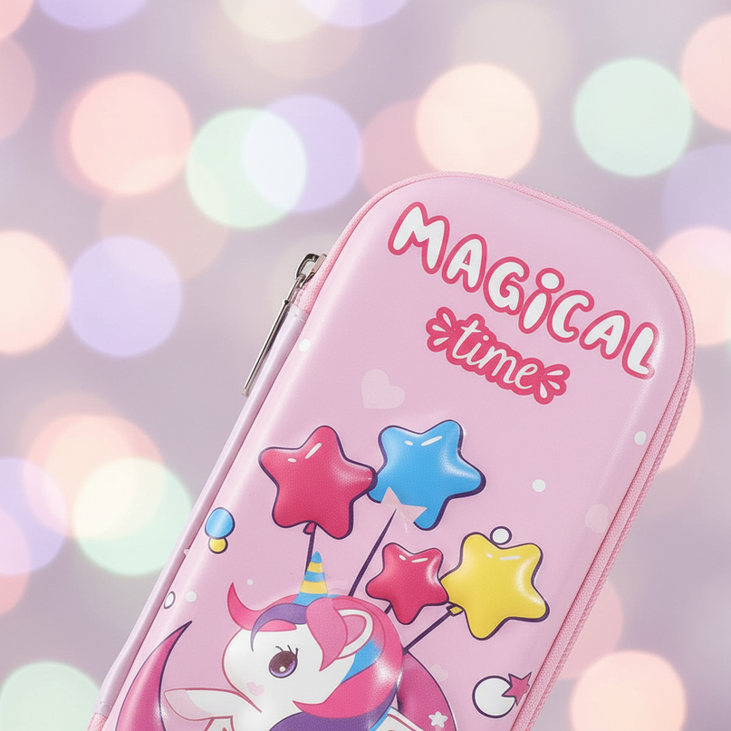 baby unicorn pencil case - detail