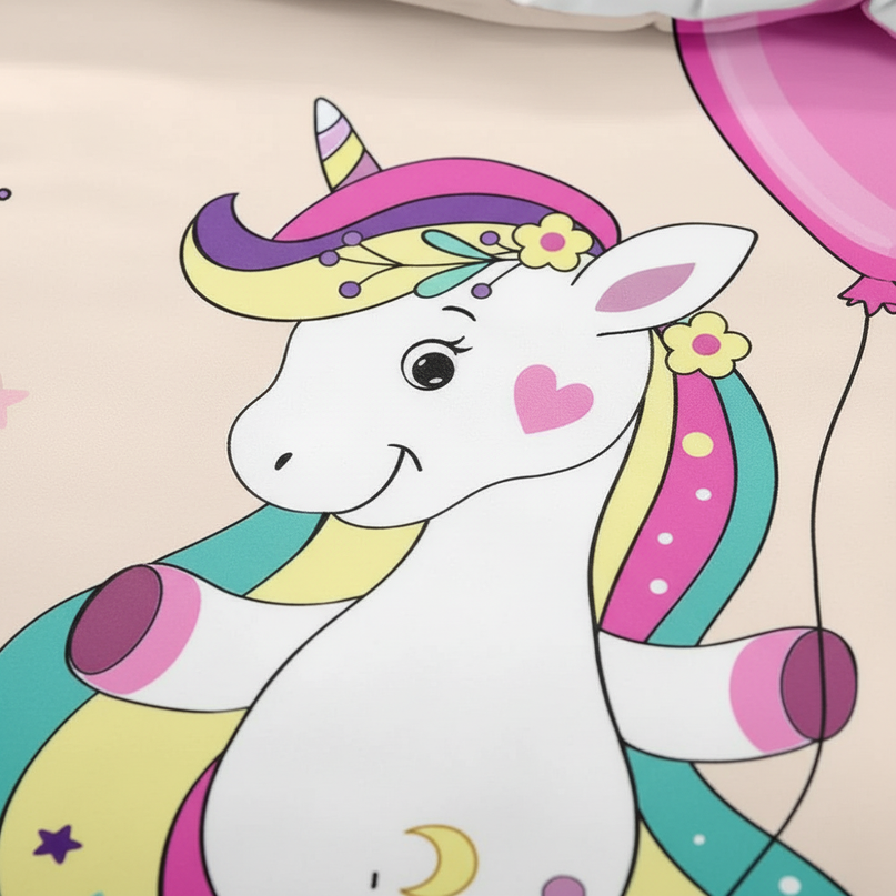 balloon unicorn bedding - detail