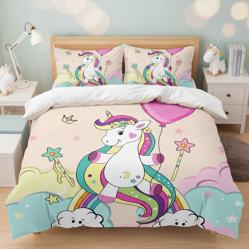 balloon unicorn bedding - lifestyle