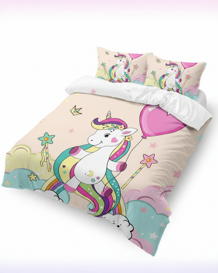 balloon unicorn bedding - white-bg