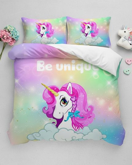 be unique unicorn bedding - flat-lay
