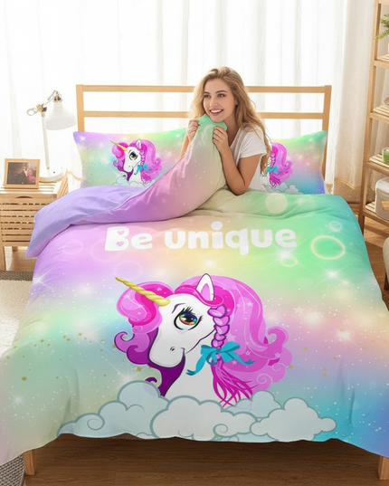 be unique unicorn bedding - in-use