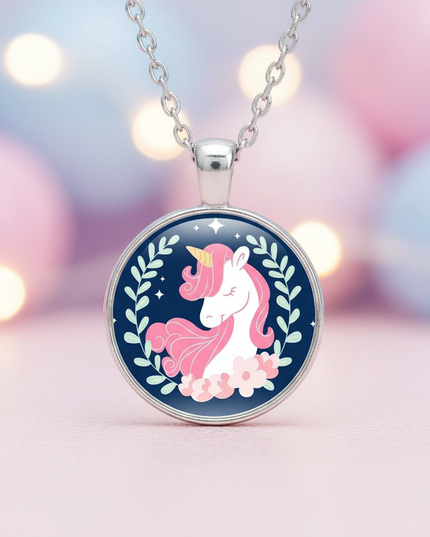 beautiful unicorn necklace - lifestyle