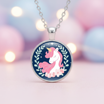 beautiful unicorn necklace - lifestyle