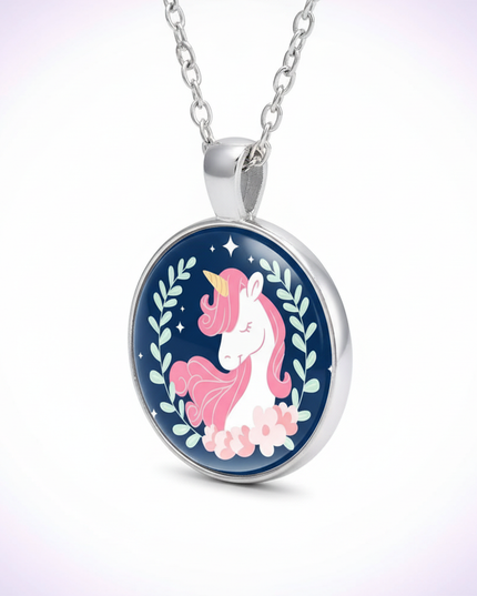 beautiful unicorn necklace - white-bg